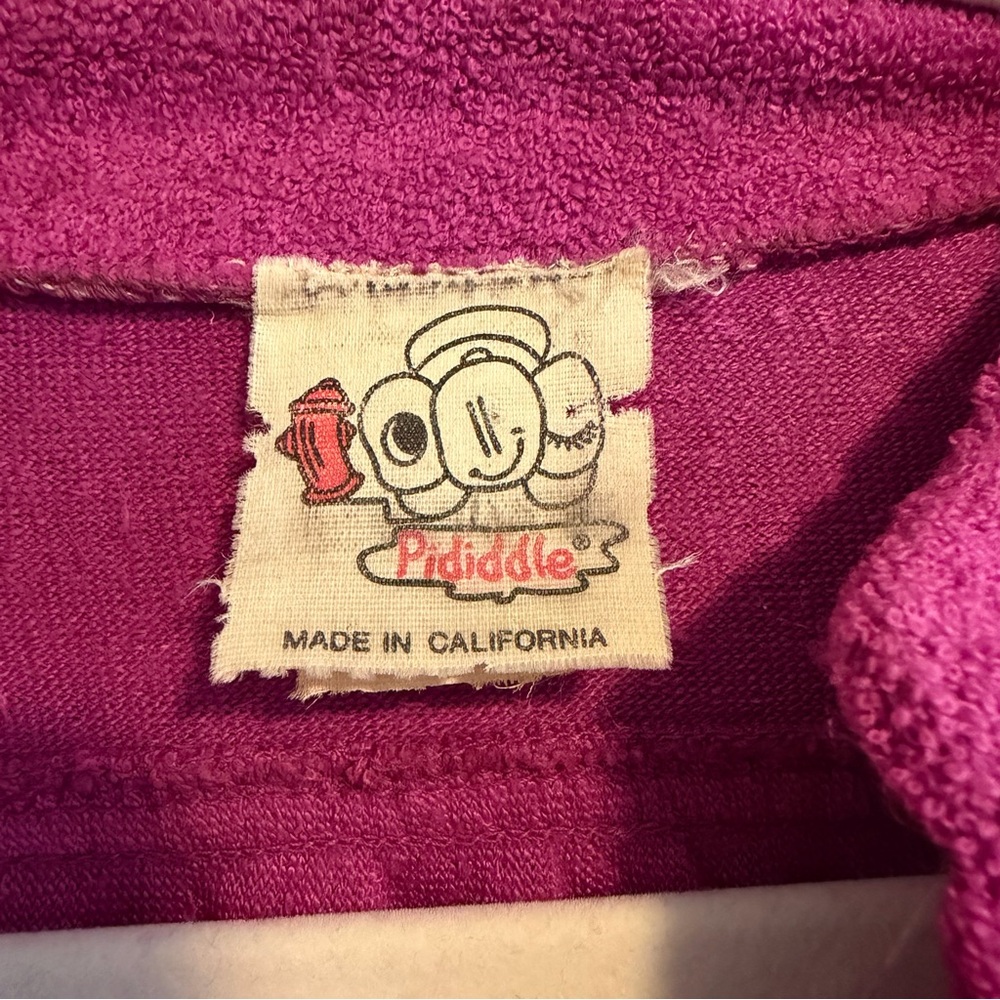 VTG 1970s magenta terrycloth midi dress. Pididdle California brand. Size Medium. - Picture 7 of 9